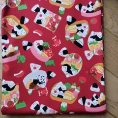 オックス布地　おむすびくん　楽しいお弁当[110cm×50cm]