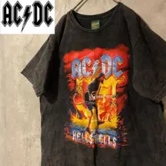 ACDCHellsBellstシャツ半袖カットソー黒ブラック白bandバンド両面