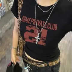 平成ギャル y2k グランジ Tシャツ ピチT 黒 未使用 Sサイズ Mサイズ