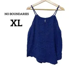 NO BOUNDARIES キャミソール 【XL】　ブルー　トップス　ゆったり