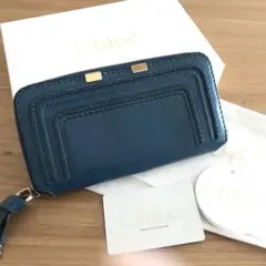 Chloe クロエ 長財布 財布 ブルー レザー マーシー MARCIE