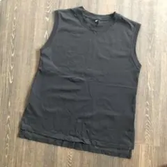 ユニクロ ノースリーブ Tシャツ ブラック M