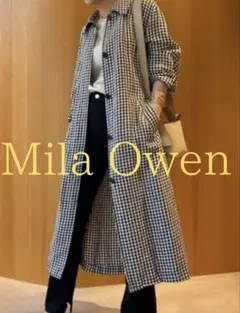 新品★Mila Owen ミラオーウェン シャツライクヘンプステンカラーコート