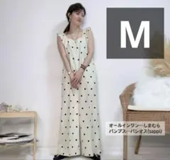 新品　しまむら　rivietta ドット　オールインワン　アイボリー　Mサイズ