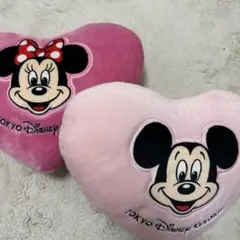 ディズニー ミッキーミニー ハート型クッション 2点セット