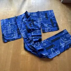 浴衣　青色の抽象模様