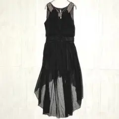 ビジュー ノースリーブ ドレスワンピース　フィッシュテール　黒