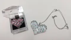 &LOVE　アンドラブ　アクリルキラキラ　ハートペンダント　ハートリング