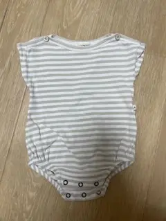1＋in the family ストライプ コットンロンパース