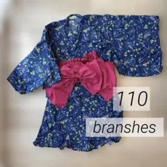 branshes 浴衣　浴衣ワンピース　ネイビー　花柄110