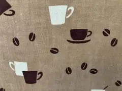 濱文様　手ぬぐい　コーヒーカップ・コーヒー豆柄　ファブリックパネル ハンドメイド