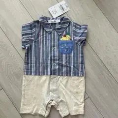 スラップスリップ　slap slip ストライプ柄ロンパース 70