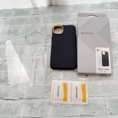 iPhone 14 Pro ケース ネイビー　イエロー ガラスフィルム