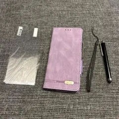 OppoA 79 ケース 手帳型 CPH2553 財布型 パープル フィルム付き