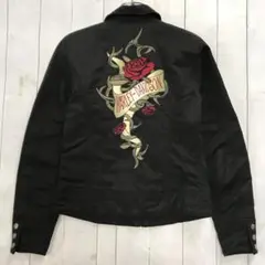 美品Harley-Davidson ハーレーダビッドソン バラ刺繍 ジャケット