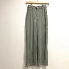GU ジーユー カットソーストレートパンツ　グリーン S