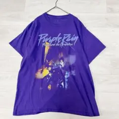 ロックバンドTシャツ古着PRINCEプリンス　パープルレインプリントTシャツL紫