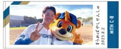 梅林優貴　鎌ヶ谷スタジアム限定　チェキ風　フェイスタオル　with カビー　新品