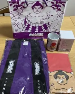 大相撲　はっぴ、手ぬぐい、湯呑み、セット