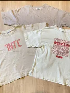 【pair manonペアマノン ベージュ Tシャツ 3点セット 120】