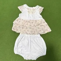 pample mousse花柄フリルトップスとショートパンツセット