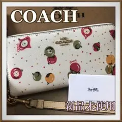 COACH 長財布 オーナメント プリント ジップアラウンド