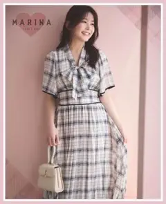 【新品タグ付き】トッコ♡ボウタイリボン付きチェックワンピース♡ノエラ、スナイデル