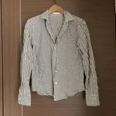 シャツ　チェック　白黒