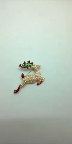 ブローチ クリスマス トナカイ ラインストーン