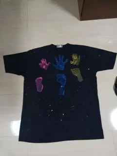90s アートTシャツ 手形 足形 フットプリント ビンテージ カナダ製 old