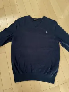 POLO RALPH LAUREN ネイビー Vネックセーター Mサイズ