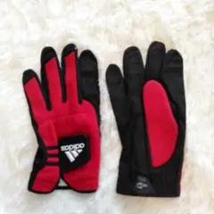 adidas　CLIMAWARM スポーツグローブ 赤✕黒　L