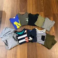 ブランド物ばかり Tシャツ10枚セット 男の子 まとめ売り 秋冬ロンT 子供服