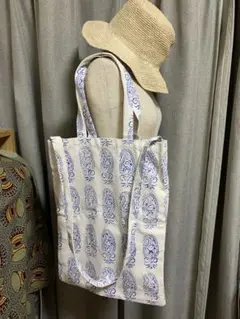 BLOCK PRINT バッグ やや厚地