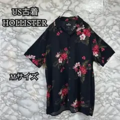 A82 ホリスター HOLLISTER アロハシャツ Mサイズ ブラック 花柄
