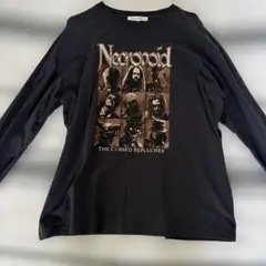 ビッグシルエット ヴィンテージライクロックデザインプリント長袖Tシャツ