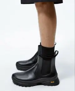 ZARA ザラ ブラック Vibram レザー チェルシー アンクルブーツ