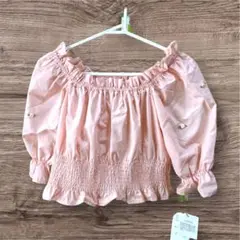 Cleome しまむら ローズモチーフオフショルシャツ中桃　Mサイズ