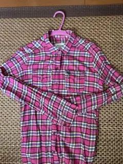 Abercrombie & Fitch ピンクチェック長袖シャツ Sサイズ