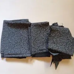 ハギレ　黒　絹　着物