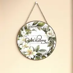 ウェルカムリース 木製 プルメリア 壁掛け 玄関 ギフト インテリア ハワイ
