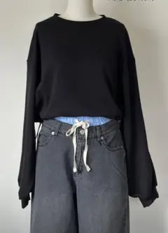 新品未使用 ドロストクロップドプルオーバー RUMOR 黒
