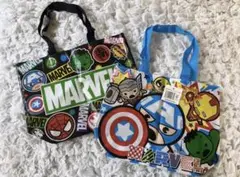 【新品、未使用】 MARVEL ミニトートバッグ 2個セット マチ付き