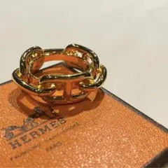 ⭐︎正規品⭐︎エルメス シェーヌダンクル スカーフリング ゴールド