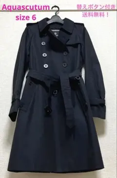 ❤️ 美品‼️ アクアスキュータム ネイビー トレンチコート サイズ6