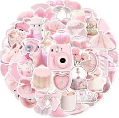 【m-28】ピンクのコラージュ素材×50