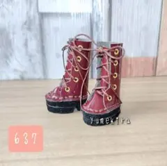厚底ロングブーツ エナメル No.637 イーマリー　リカちゃん　ブライス　靴