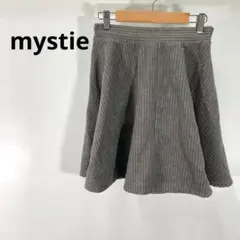 mystie グレー ストライプ フレアスカート F