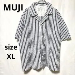 MUJI 無印良品 / シャツ パジャマ 寝間着 ストライプ ブルー 系 XL