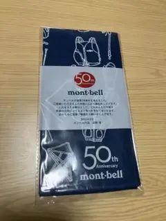 新品・未開封【モンベル】50周年記念バンダナ 男女兼用 ネイビー 綿100%